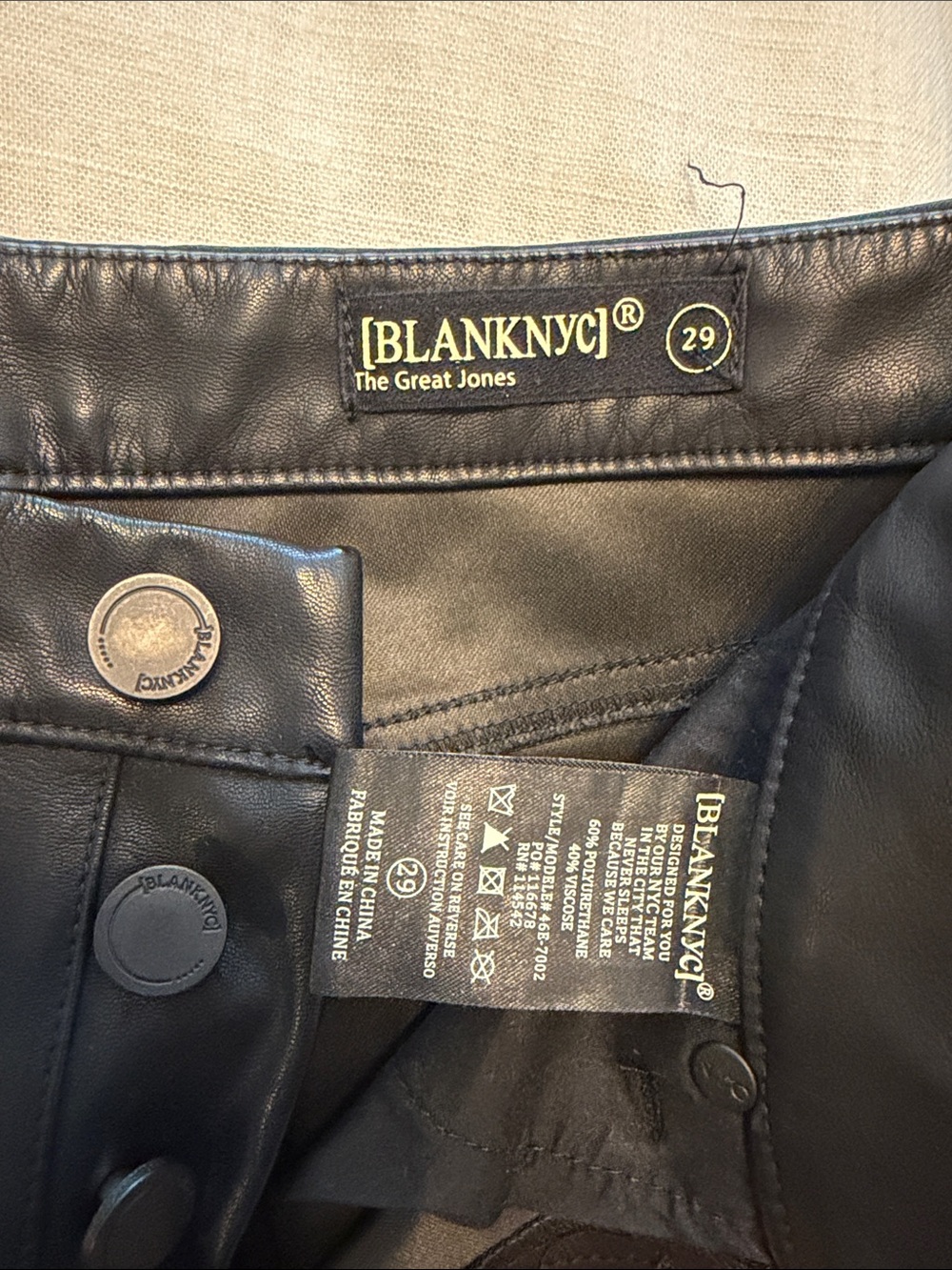 Blank NYC Black Faux Leather women’s Pants